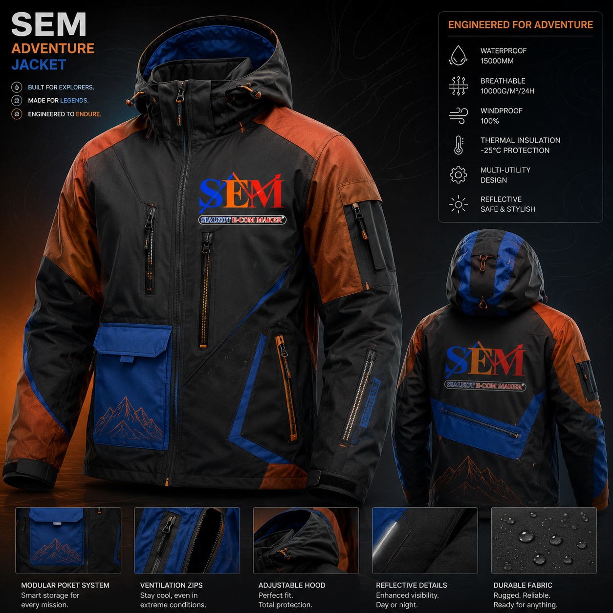 Sem Apex Ranger Adventure Motorcycle Jacket – waterproof touring gear Sem Apex Ranger Adventure Motorcycle Jacket – waterproof touring gear