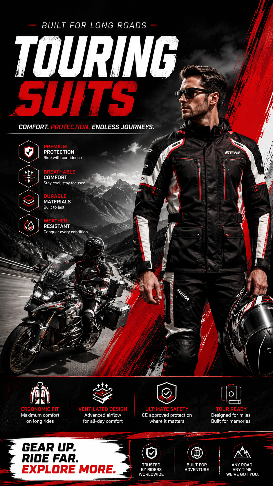 Touring suits product category Image